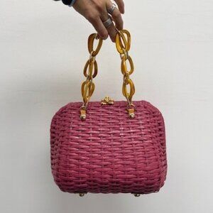 Frances Valentine Wicker Basket | Pink
